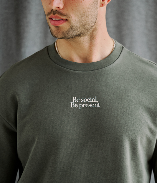 Be Social French Terry Tee (Khaki)